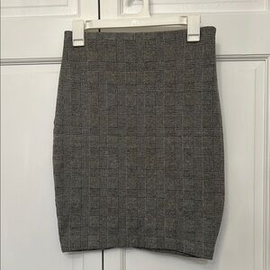 Express Gray Plaid Mini Pencil Skirt